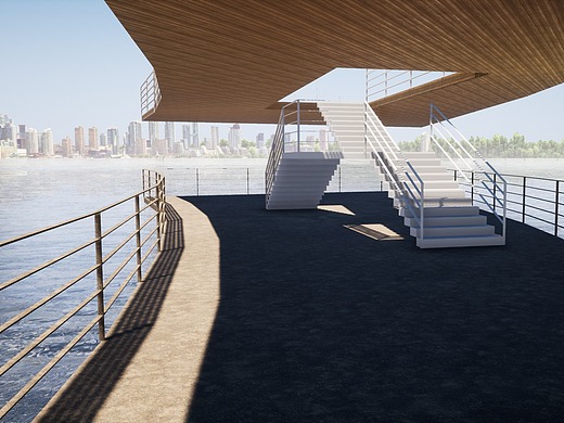 景观广场,挑台效果图