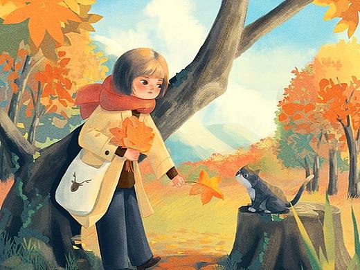 一起看紅葉（個人主頁-ZNjI5MDkyMDQ=） - 商業(yè)插畫 - 站酷設(shè)計師插畫師光影搖曳原創(chuàng)素材 - 站酷ZCOOL