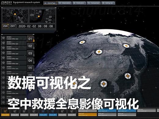 空中救援FUI全息影像可视化