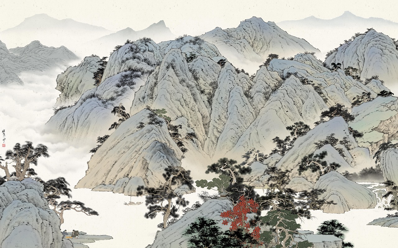 纪保超《数字山水》（图ZMjQ3MDQ2NDQw） - 商业插画 - 站酷设计师纪保超原创素材 - 站酷ZCOOL