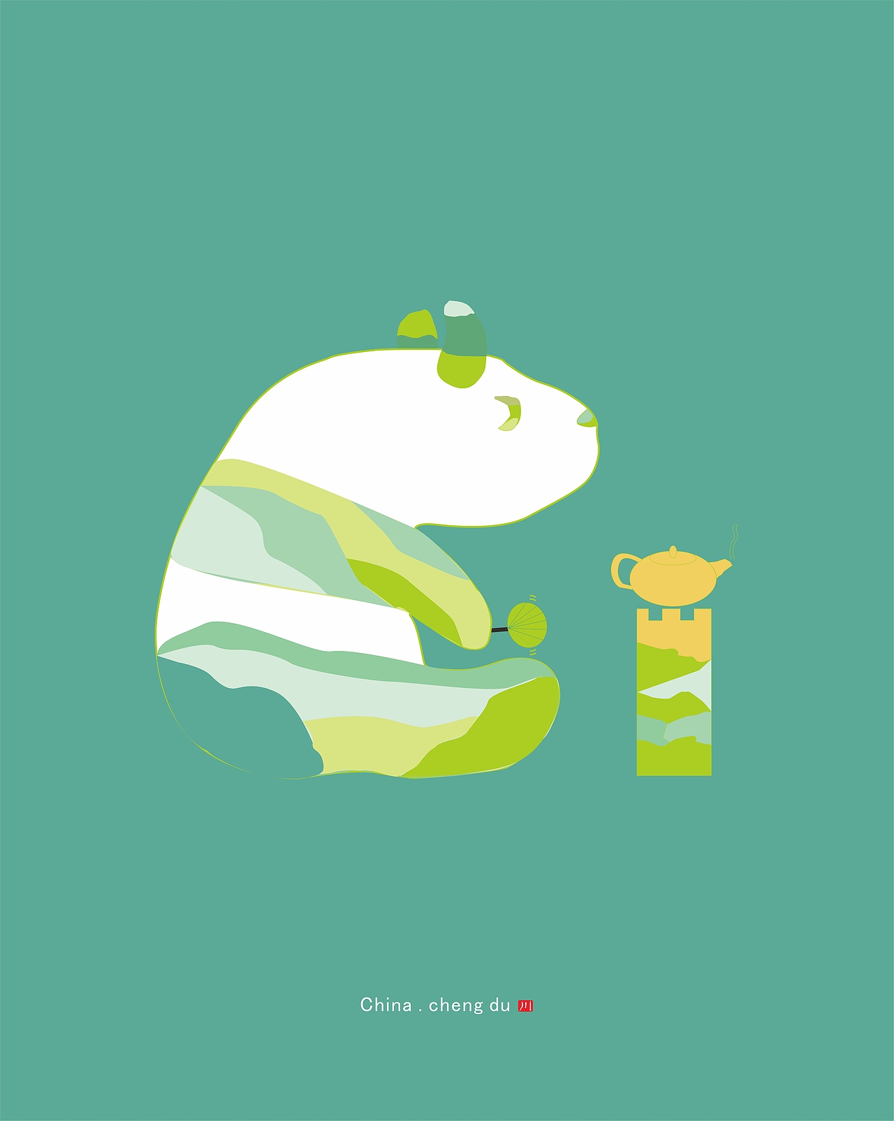 熊猫煮茶（图ZOTA0OTk1MDA=） - 图案 - 站酷设计师BAIKUANG原创素材 - 站酷ZCOOL