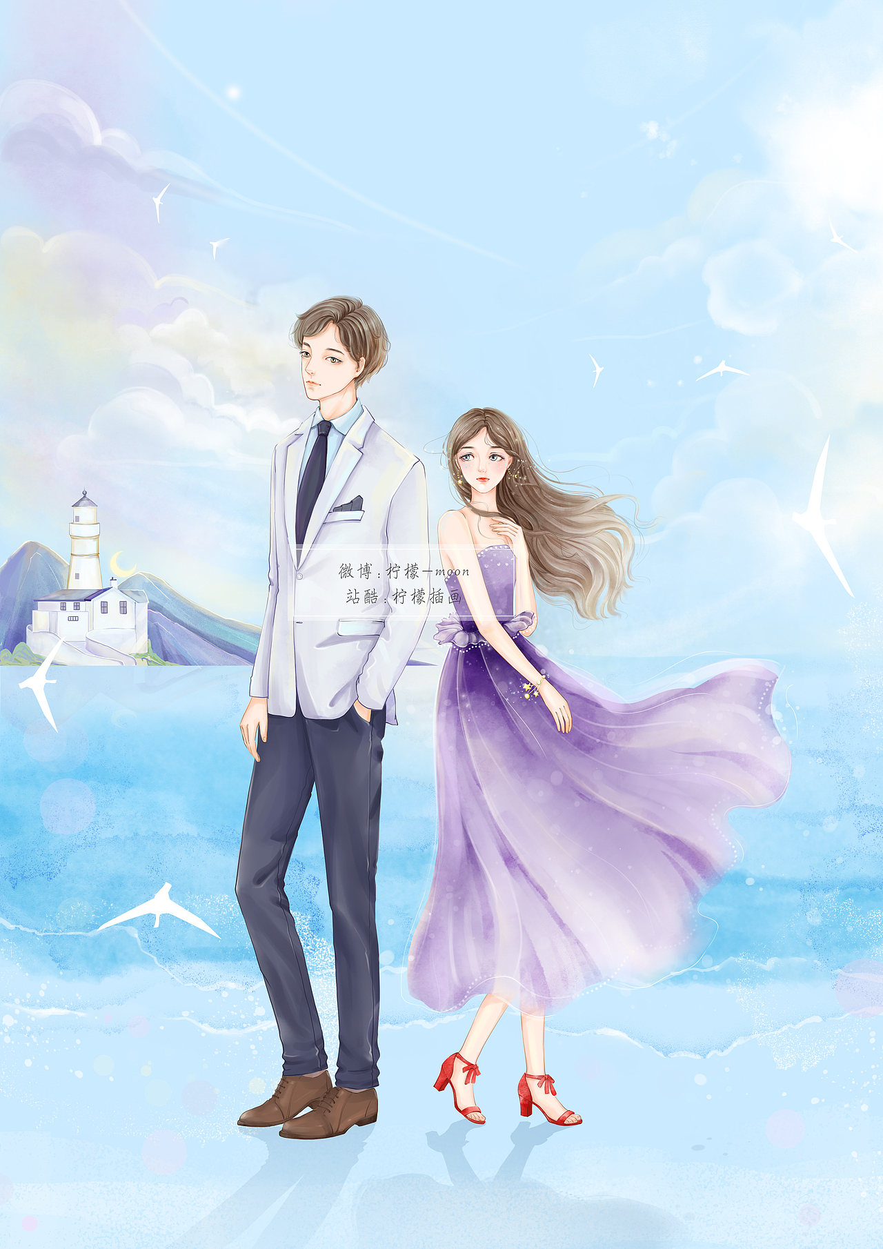 言情小说封面～～（图ZMTk3ODY2NDk2） - 商业插画 - 站酷设计师柠檬插画原创素材 - 站酷ZCOOL