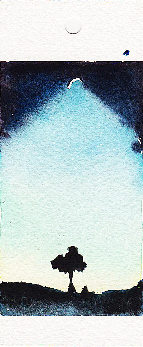 小张：夜空水彩书签（图ZODI3ODY4OTI=） - 绘画 - 站酷设计师張曉晴原创素材 - 站酷ZCOOL