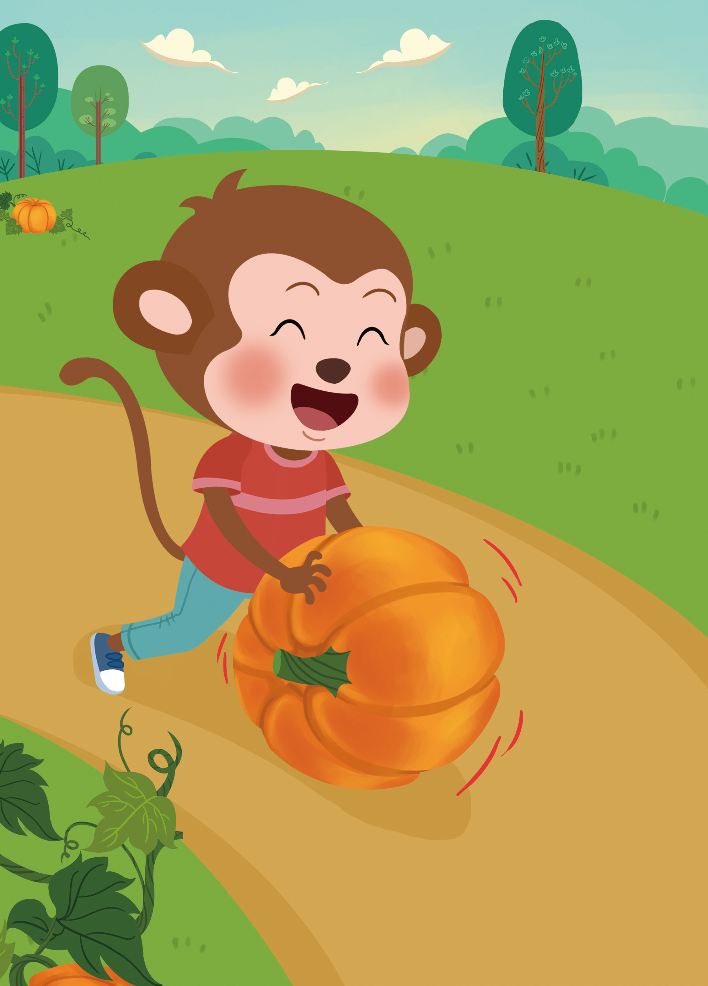 亲爱的小猴子和小猪 |插画|儿童插画|灿灿插画 - 原创作品 - 站酷 (ZCOOL)