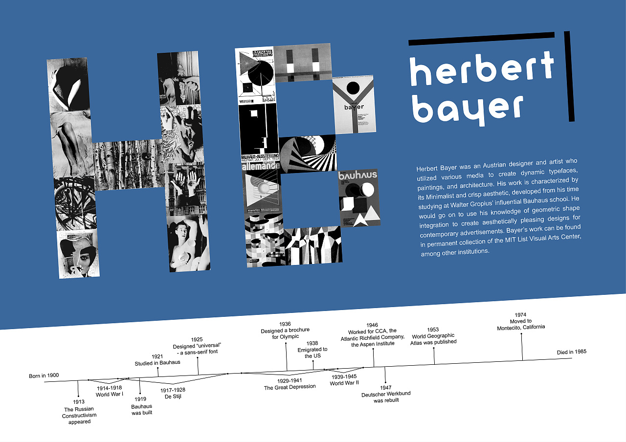 herbertbayer展览风格板宣传手册门票设计