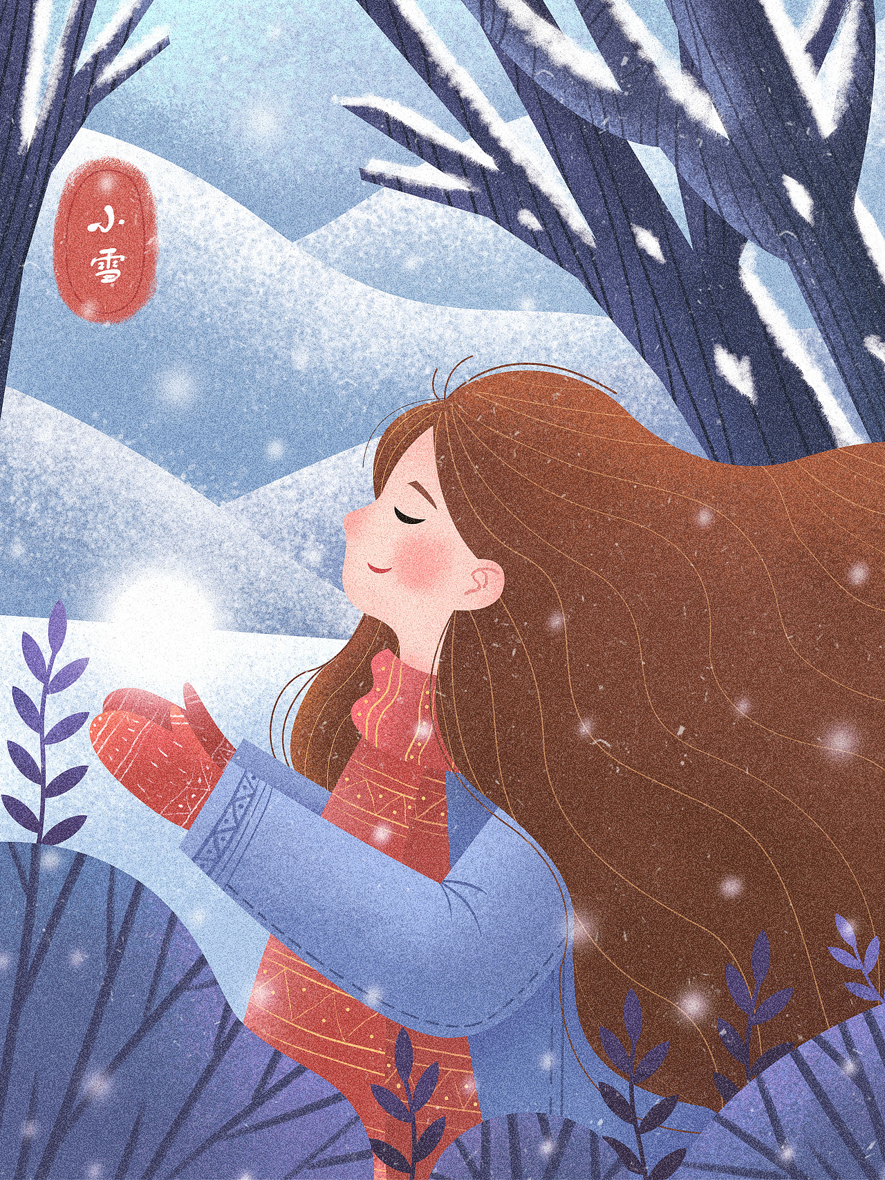 二十四节气-小雪（图ZMTM2MDQ5NjIw） - 艺术插画 - 站酷设计师小傲娇o原创素材 - 站酷ZCOOL