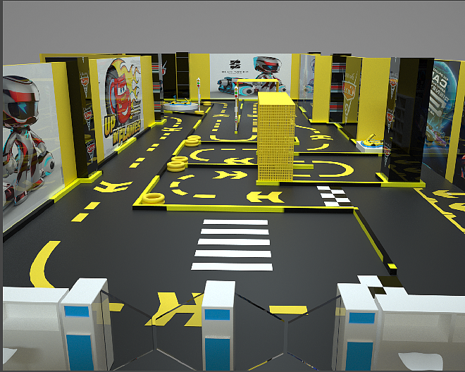 卡丁车室内效果|空间|家装设计|你们一起上吧_原创作品-站酷zcool