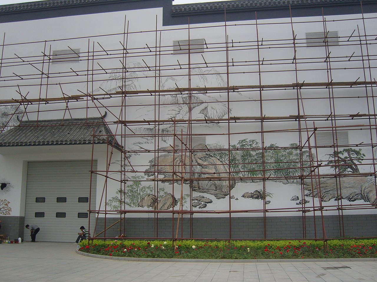 巨力集团——刘伶醉酒厂大型壁画创作，手绘，彩绘，中国画，山水画。（图ZMTY3NjMzMzY=） - 新锐潮流插画 - 站酷设计师小西少爷原创素材 - 站酷ZCOOL