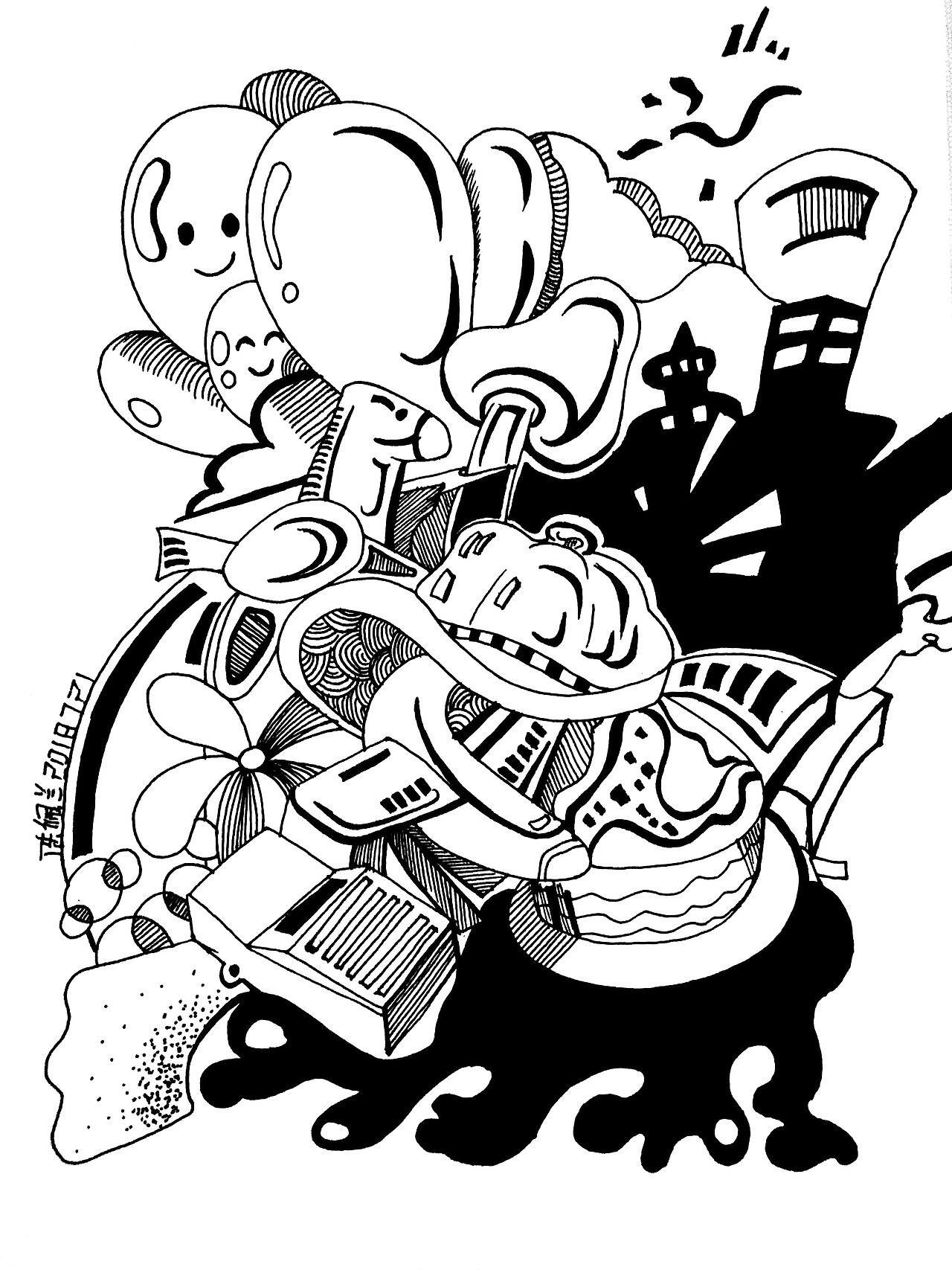 黑白画|纯艺术|绘画|音十为章_原创作品-站酷zcool