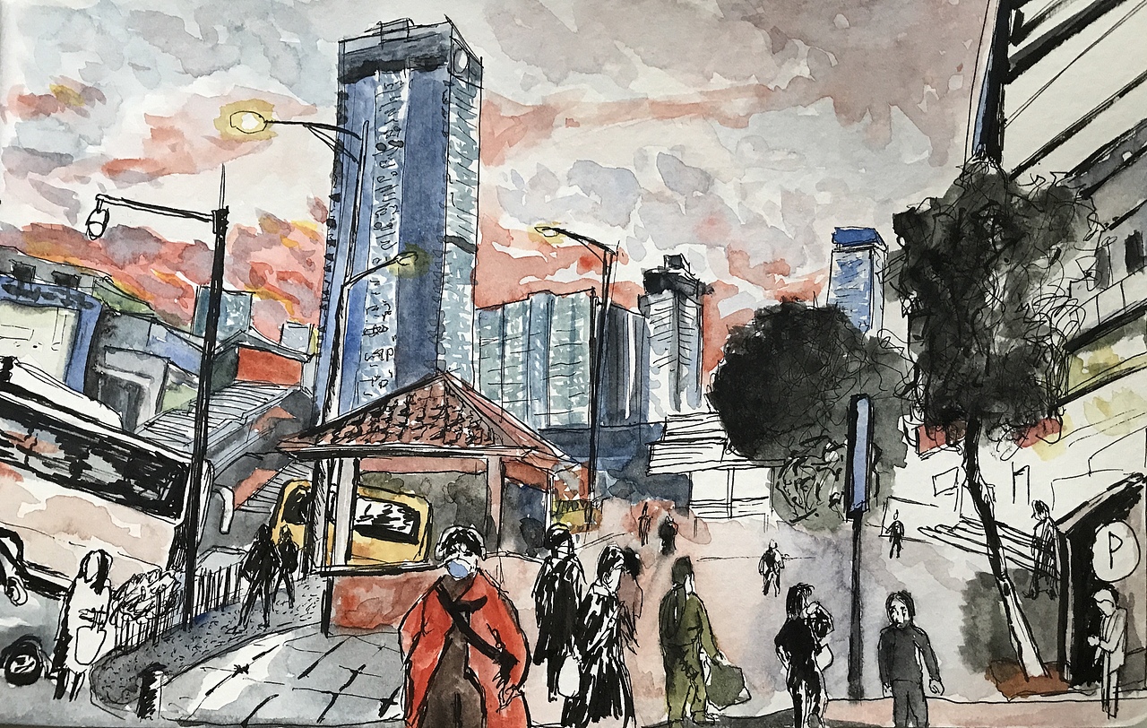 钢笔水彩速写（图ZMTg5MjE0NTAw） - 创作习作 - 站酷设计师李Jarvis原创素材 - 站酷ZCOOL