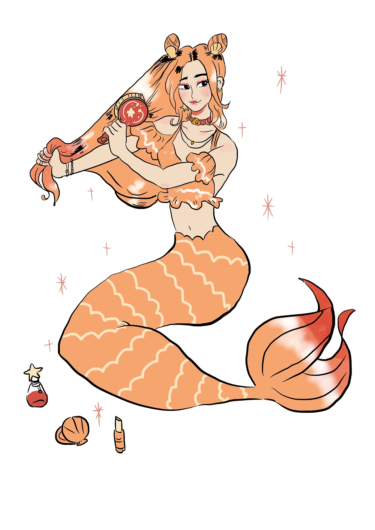 美人鱼0469♀15|插画|创作习作|读自sleepyhead - 临摹作品