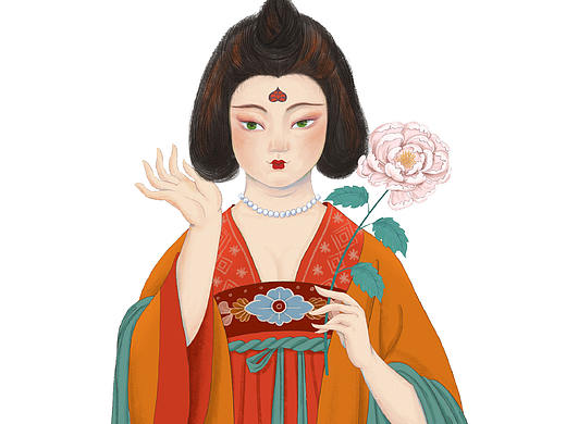 商业合作插画-唐美人 | 榆树下画