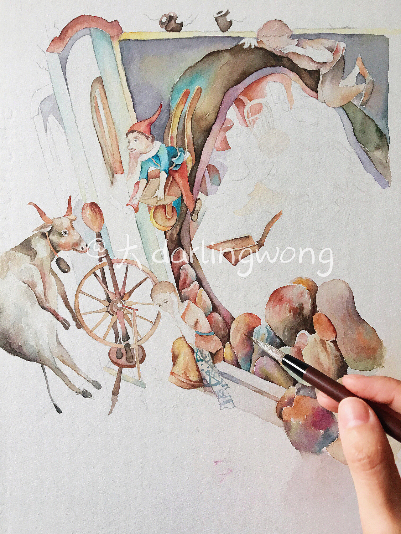 会飞（图ZOTIxNTg3NjA=） - 绘画 - 站酷设计师darlingwong原创素材 - 站酷ZCOOL