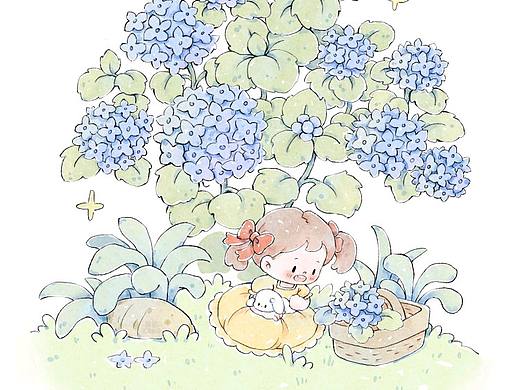 iPad淡彩小场景插画