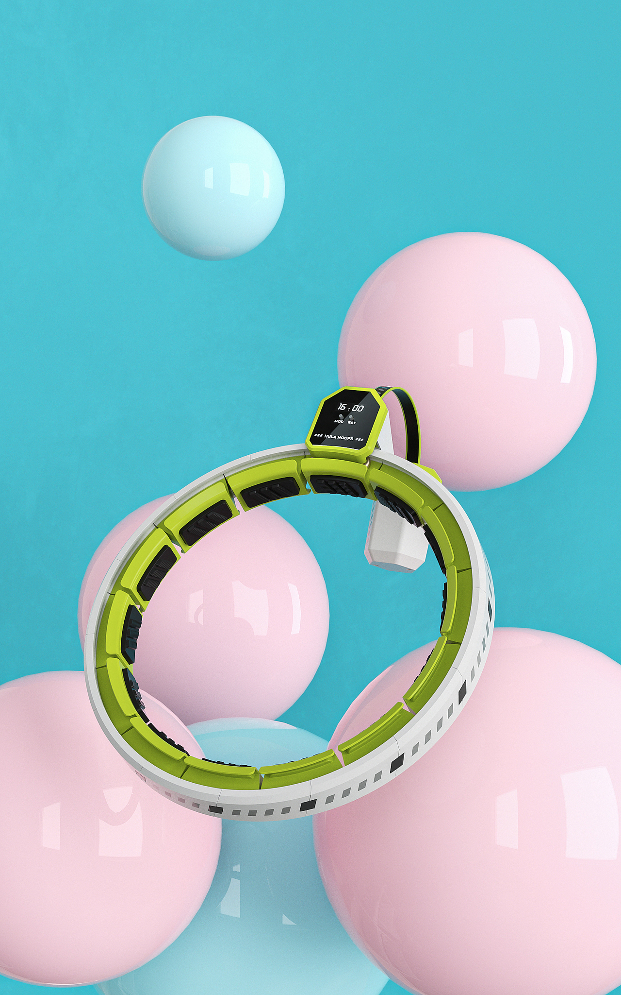 HULA HOOPS呼啦圈产品渲染