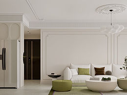 轻法式三居室效果案例