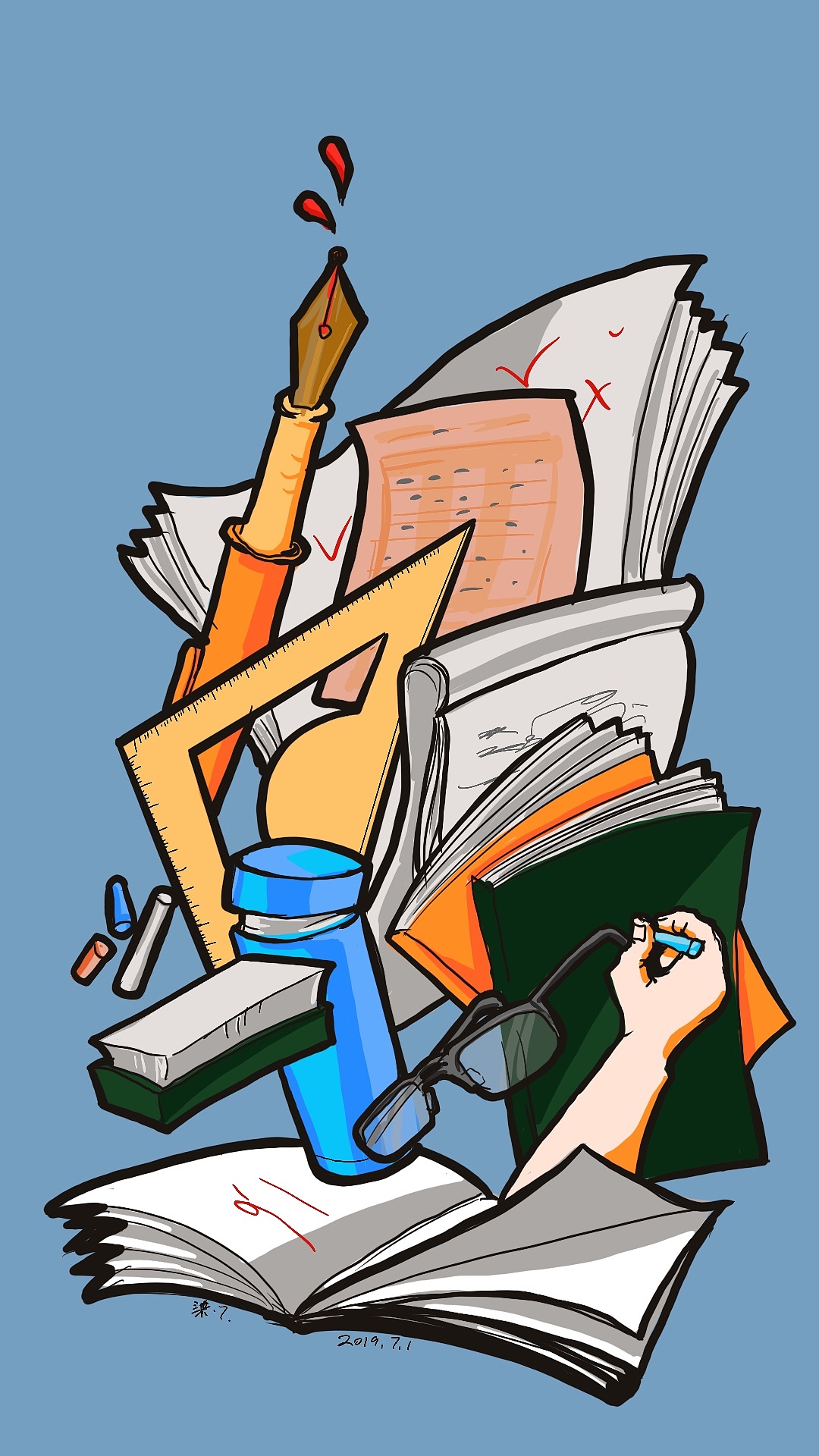 Jobs系列插画第一季合集（图ZMTY5OTg3ODc2） - 新锐潮流插画 - 站酷设计师柒点7原创素材 - 站酷ZCOOL