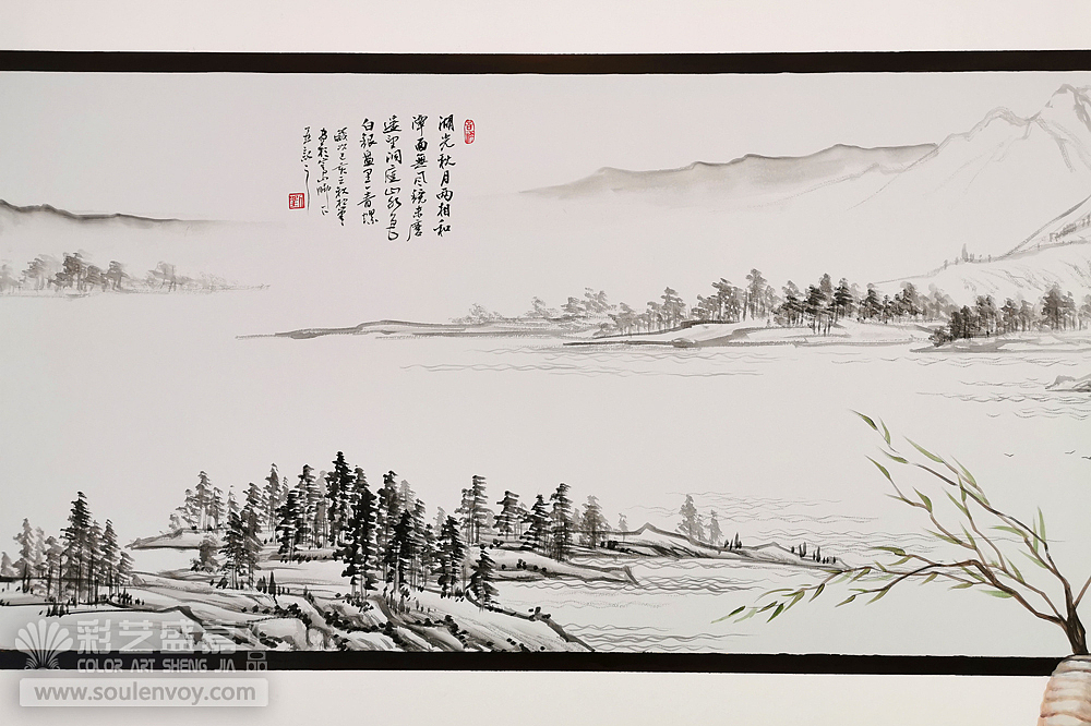 样板间彩绘|正弘中岳城新中式样板间彩绘（图ZMTg2MzM1NzQ4） - 家装设计 - 站酷设计师彩艺盛嘉手绘视界原创素材 - 站酷ZCOOL