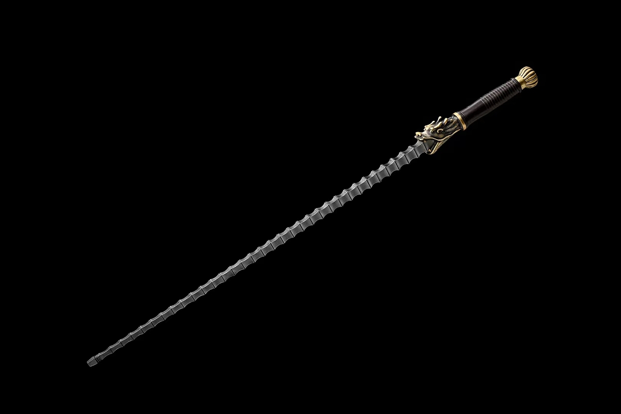 尉迟恭铜装龙吞钢鞭塔鞭全长93厘米刃长70厘米