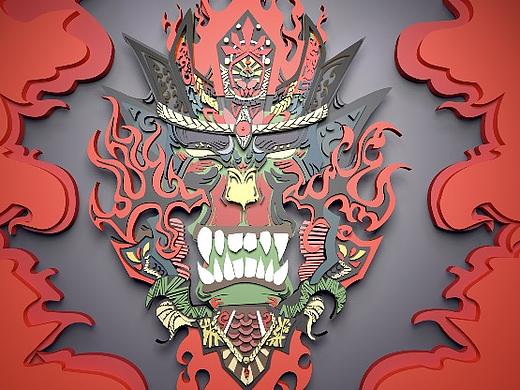 鬼怪 剪纸风