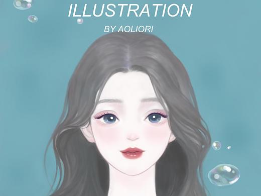 少女与鱼🐟（个人主页-ZNDY5MTg4NjA=） - 商业插画 - 站酷设计师春日小羔夏日小包原创素材 - 站酷ZCOOL