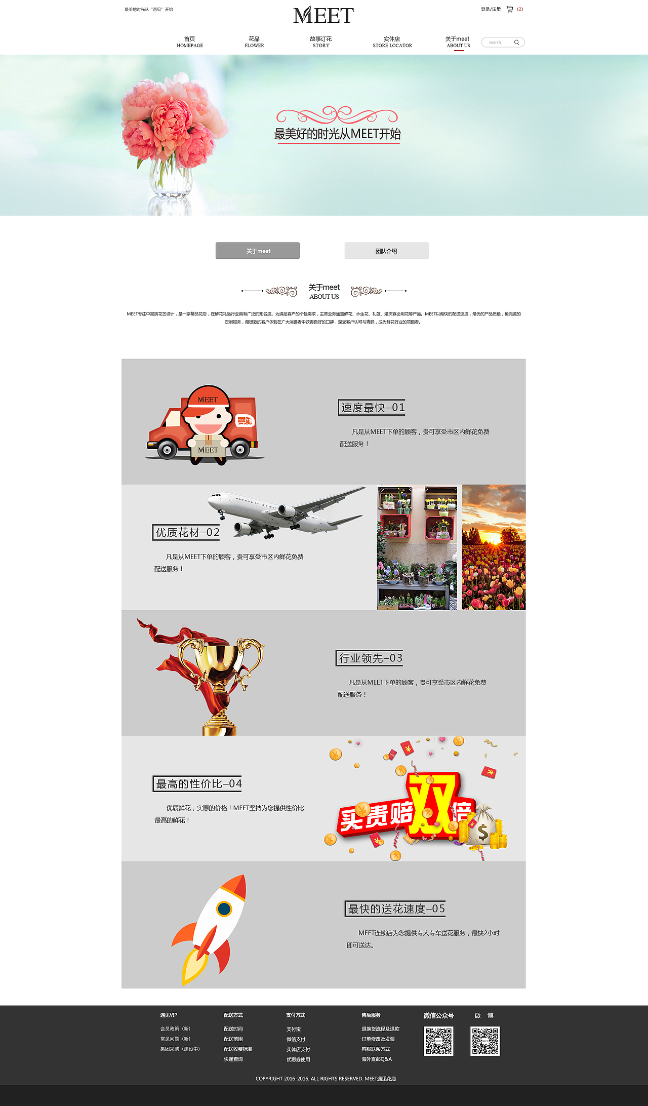 MEET遇见花店网页设计