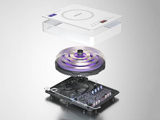 【C4D电商产品渲染】电磁炉产品