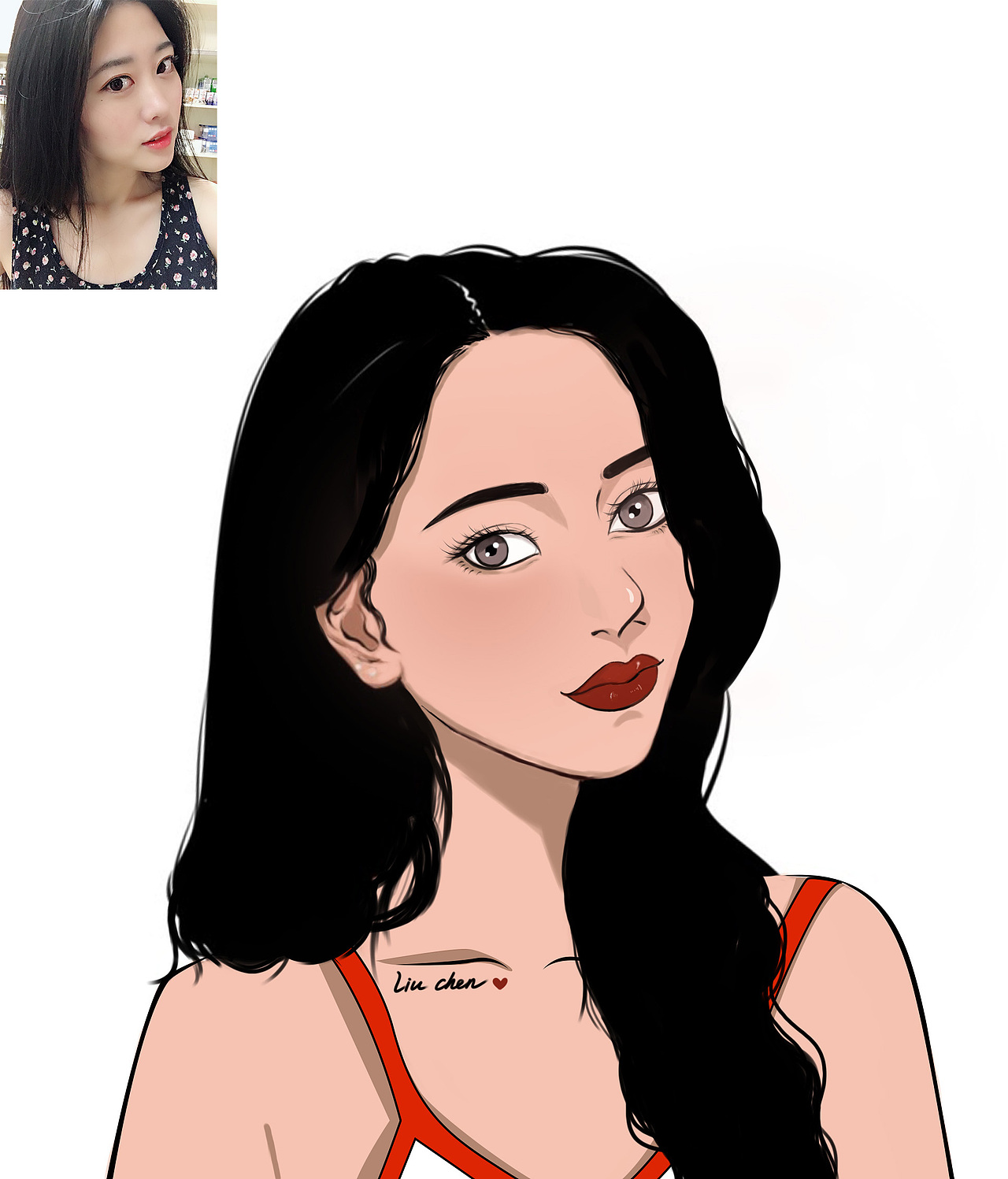 自画像|插画|创作习作|nina刘_原创作品-站酷zcool