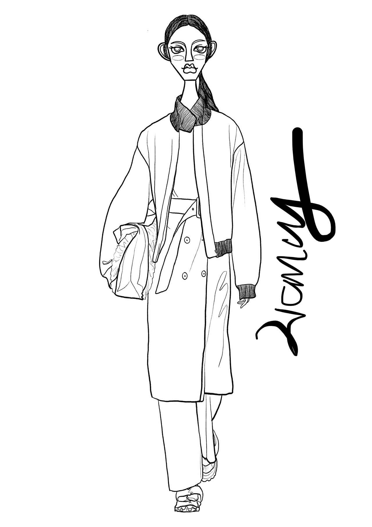 服装设计手绘线稿