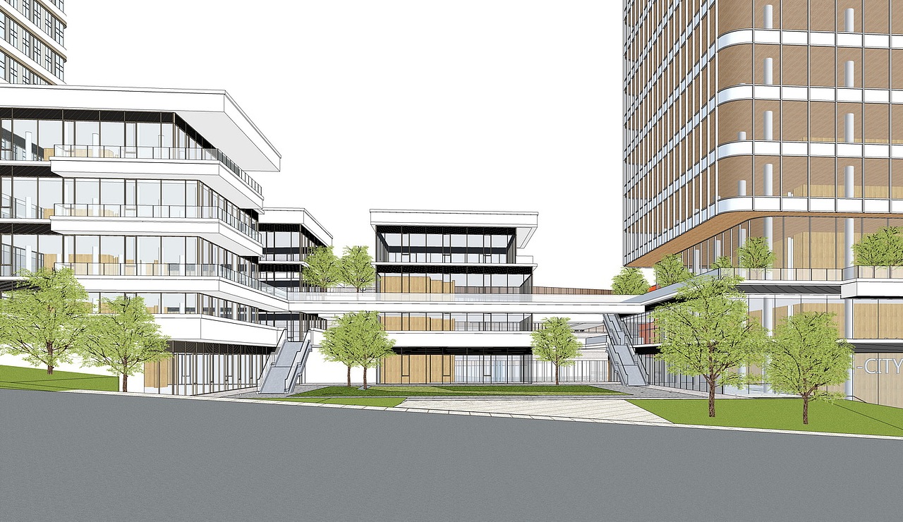 现代商业综合体SU模型下载