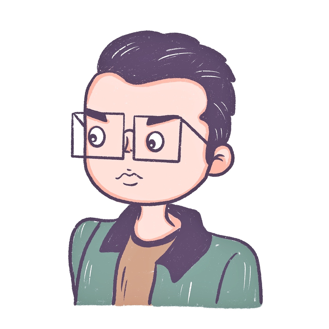 花栀子插画男生头像简单可爱帅气