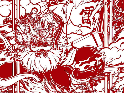 新年大吉，諸邪退散（個人主頁-ZNjc3MzQ1NDQ=） - 商業(yè)插畫 - 站酷設(shè)計師鹽理原創(chuàng)素材 - 站酷ZCOOL