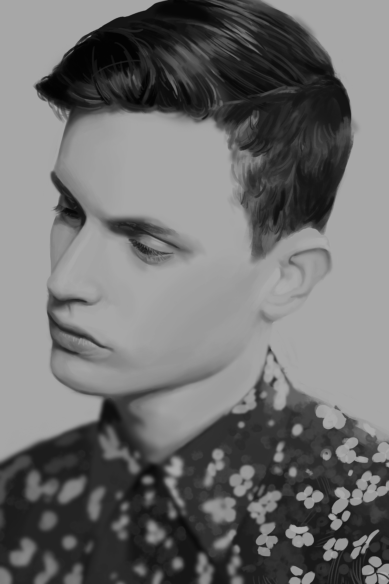 学生们的黑白头像作业,0基础到现在可以说相当厉害了