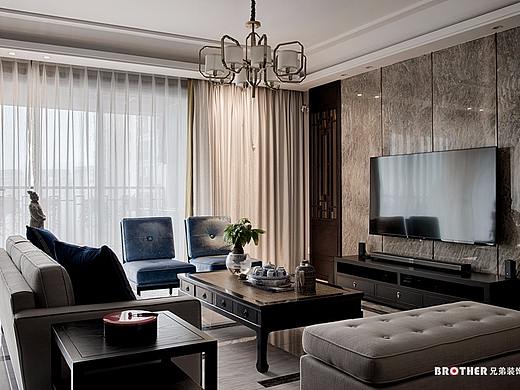 117㎡重庆天地雍江翠湖装修设计，兄弟装饰，新中式