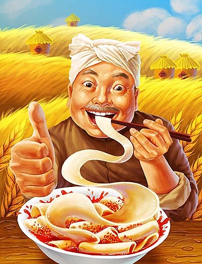 (娃他妈)扯面插画电脑手绘教程