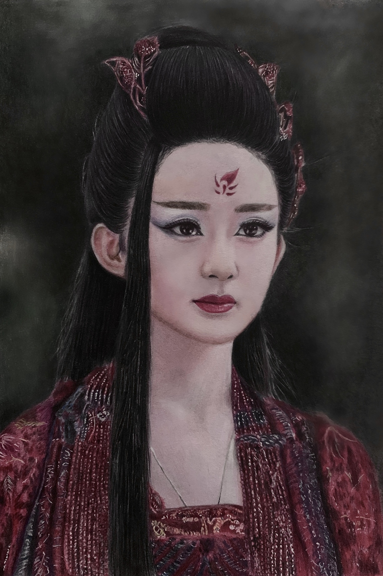 彩铅手绘妖神花千骨