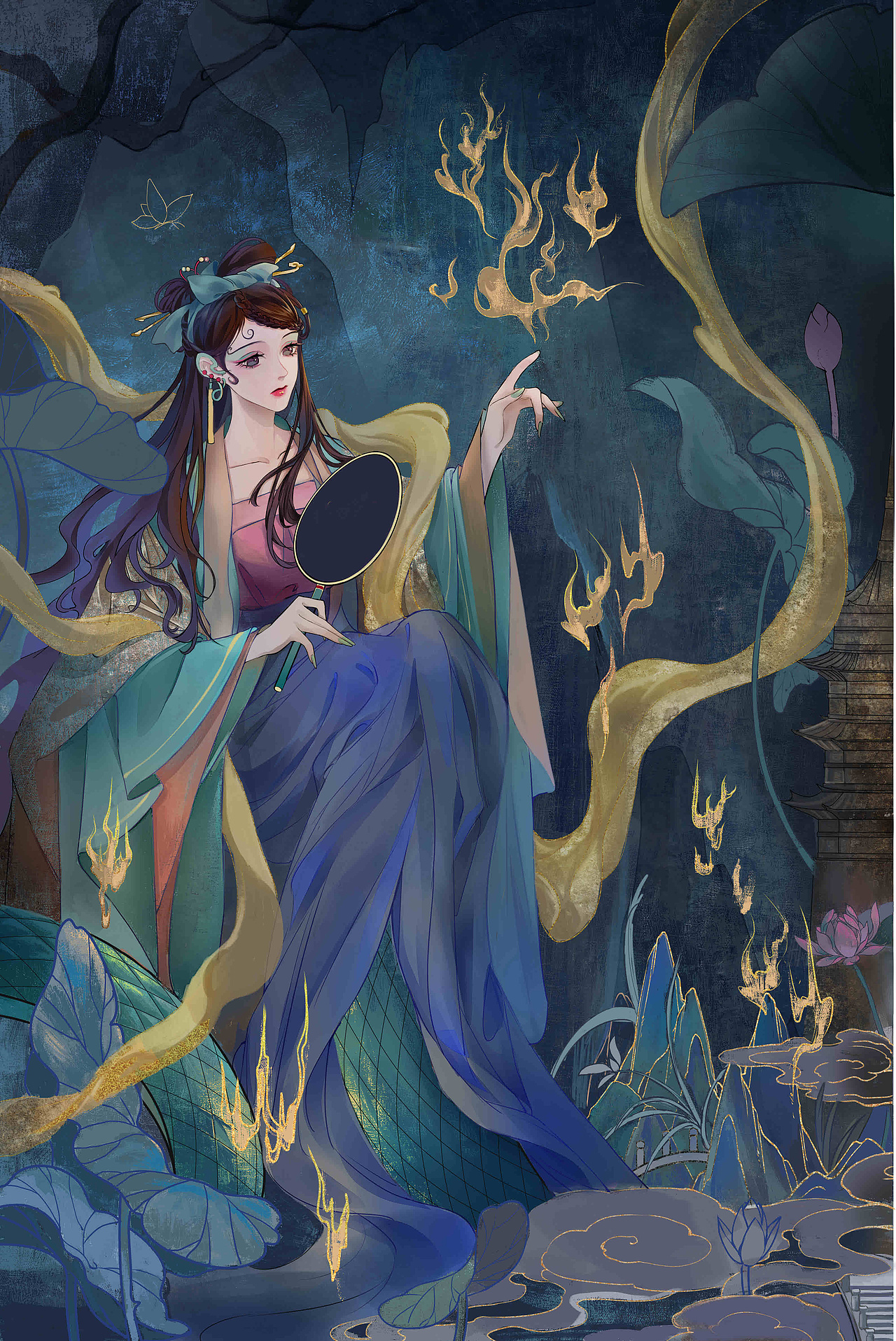 古国序列-渊海搜神-小青卡牌绘制过程