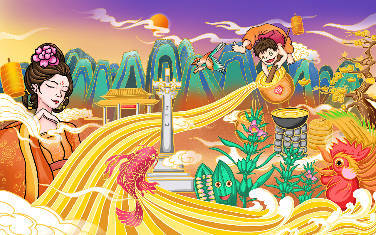 驻马店古味小磨香油产品主题包装设计|插画|商业插画|爱学习的nelson