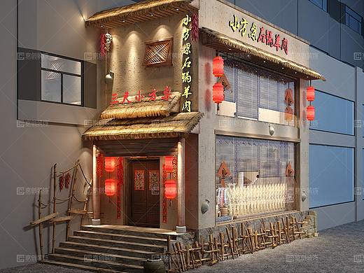 郑州特色石锅羊餐厅设计-京创装饰设计作品