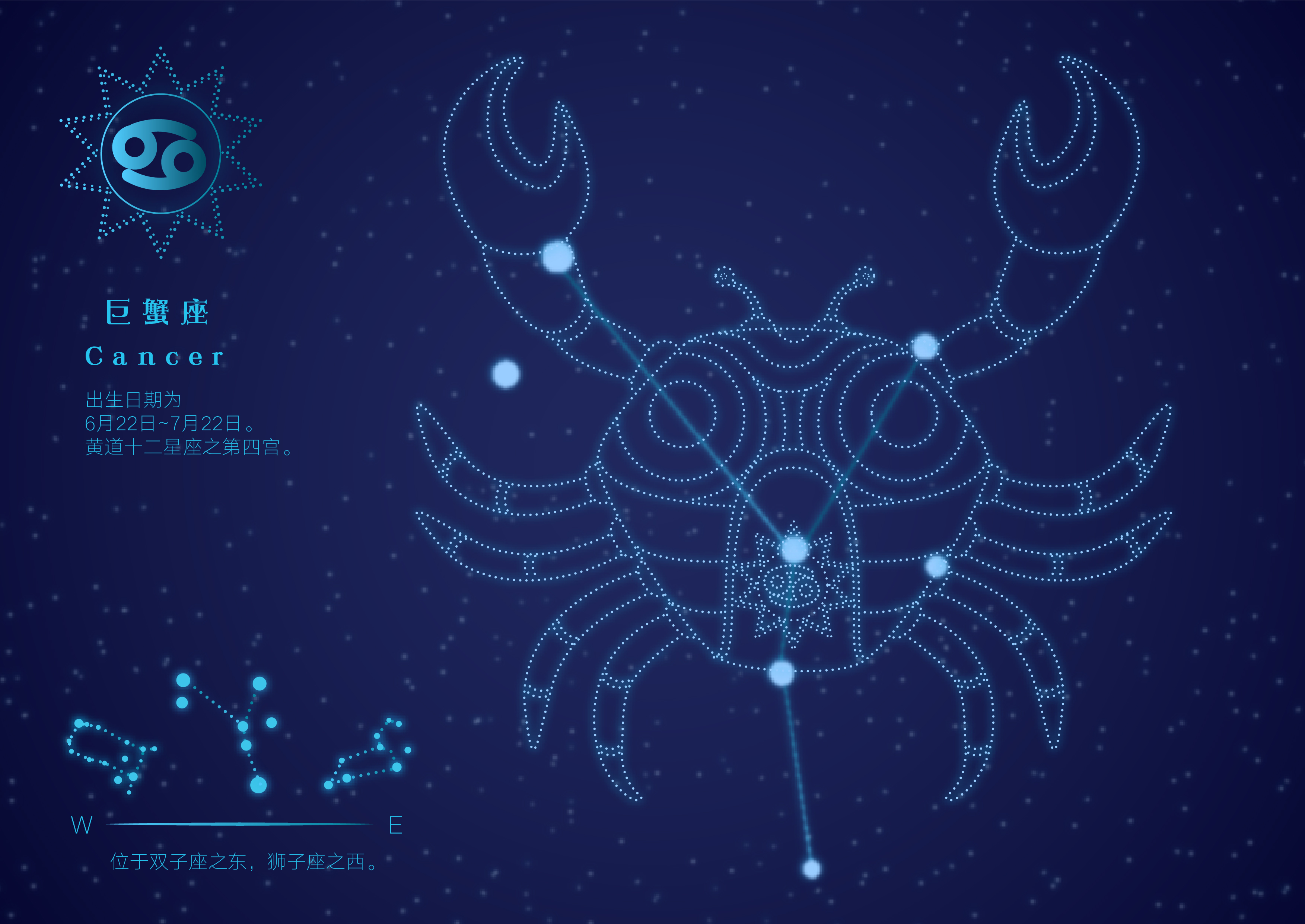 巨蟹座星座图图画图片