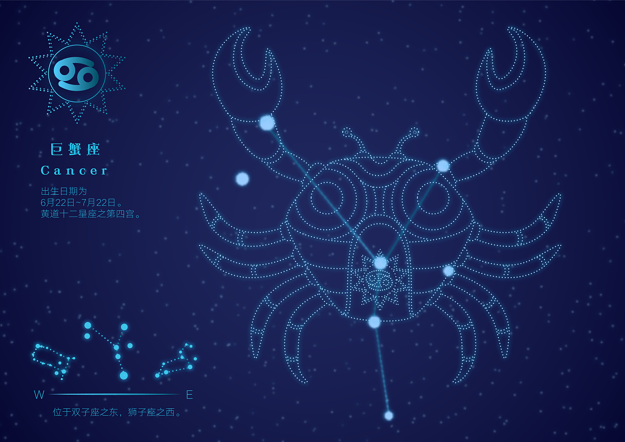 12星座星空梦幻巨蟹座背景图片素材-编号33121125-图行天下
