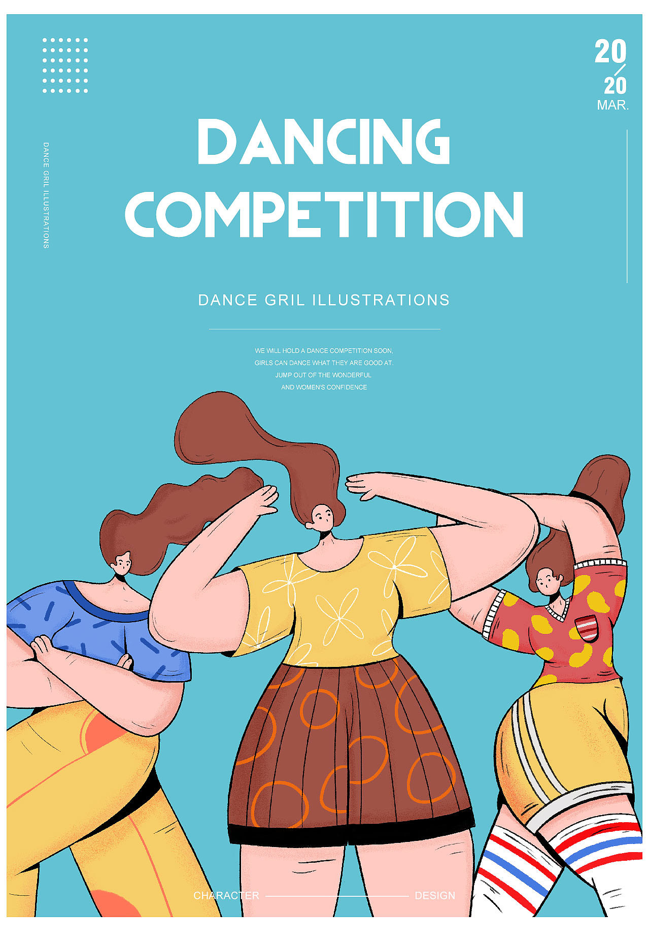 潮流插画 —— Dancing competition（图ZMjAwMjYyMjA0） - 商业插画 - 站酷设计师菠萝蘸酱油原创素材 - 站酷ZCOOL