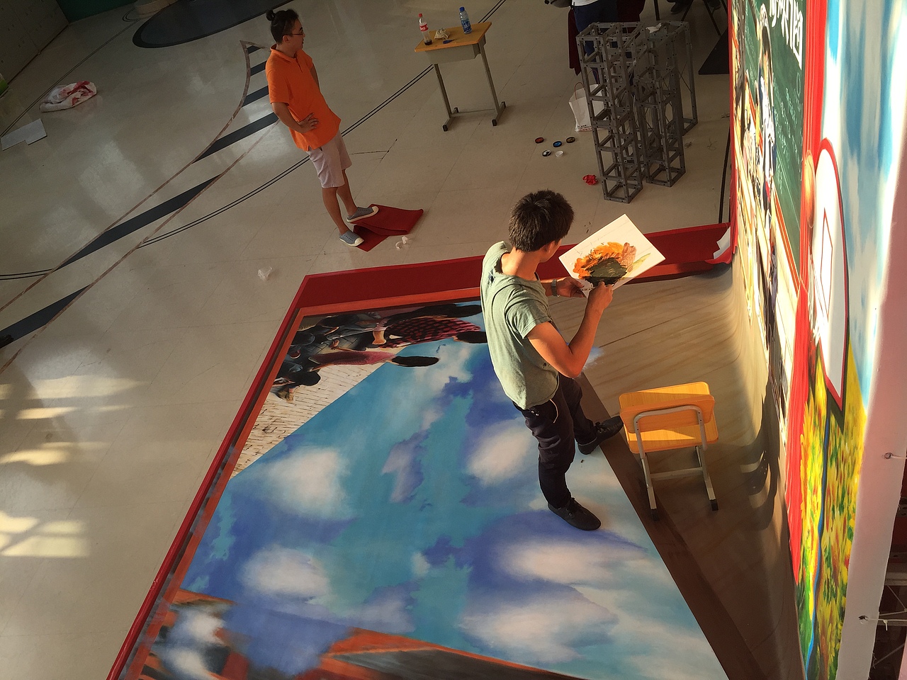 上海影视宣传阵地《夏洛特烦恼》墙地3D立体画彩绘