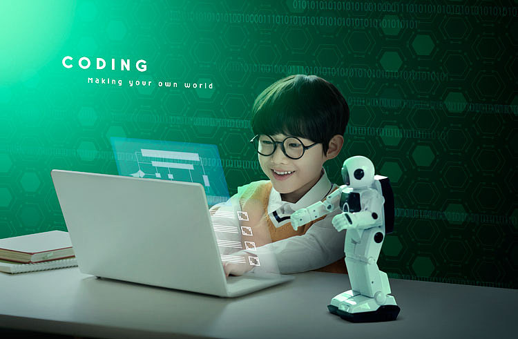 创意大气科技通讯IT儿童编程开发代码教育培训海报设计（图ZMjQ4OTUwNDUy） - 海报 - 站酷设计师海爆君原创素材 - 站酷ZCOOL