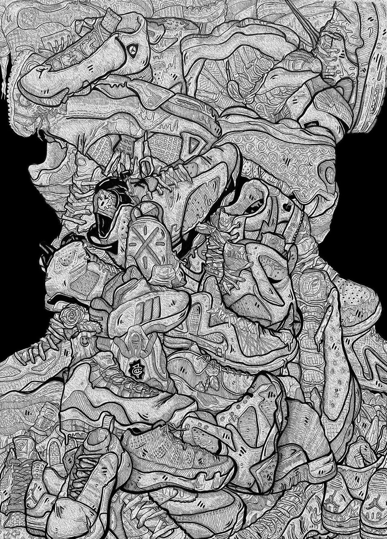 玫瑰花丛 球鞋塔楼