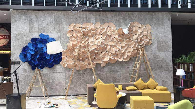 #逸云##墻面大型裝飾##室內(nèi)裝飾##軟裝搭配##軟雕塑##（圖ZMTEyNTY0MzAw） - 工藝品設(shè)計 - 站酷設(shè)計師集恒工藝Fanny原創(chuàng)素材 - 站酷ZCOOL