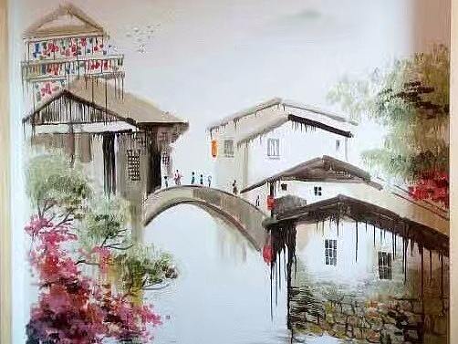 上海高档酒店墙绘 高端风景画墙体彩绘