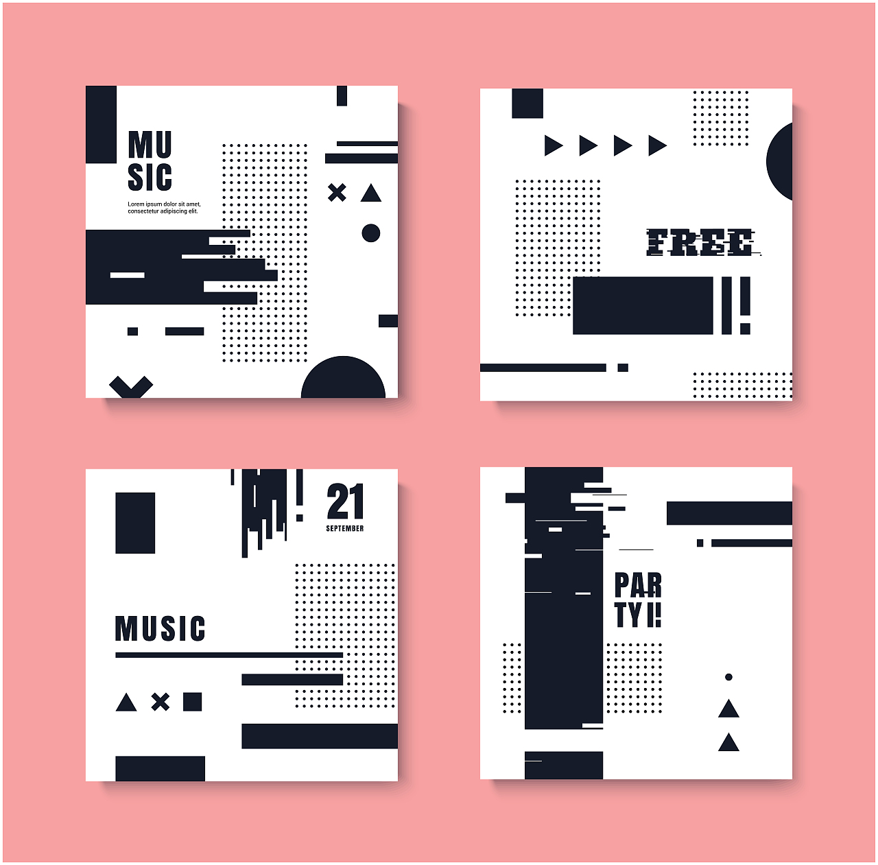 时尚潮流点线面酷炫多彩背景图