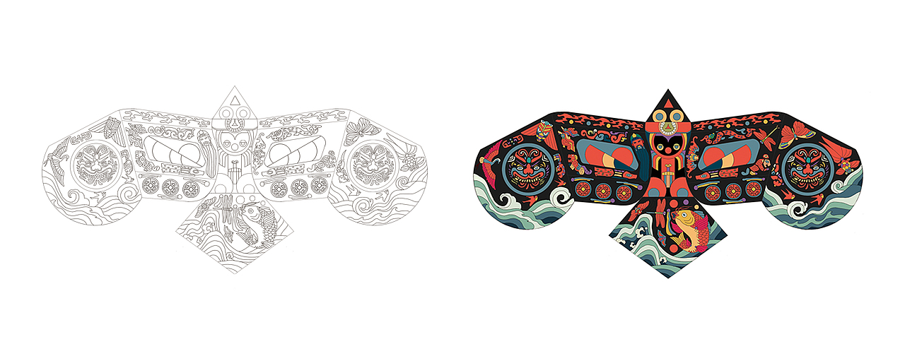 濰坊風箏再設計（圖ZMjU3NzM0ODgw） - 工藝品設計 - 站酷設計師杜佳奇插畫原創(chuàng)素材 - 站酷ZCOOL