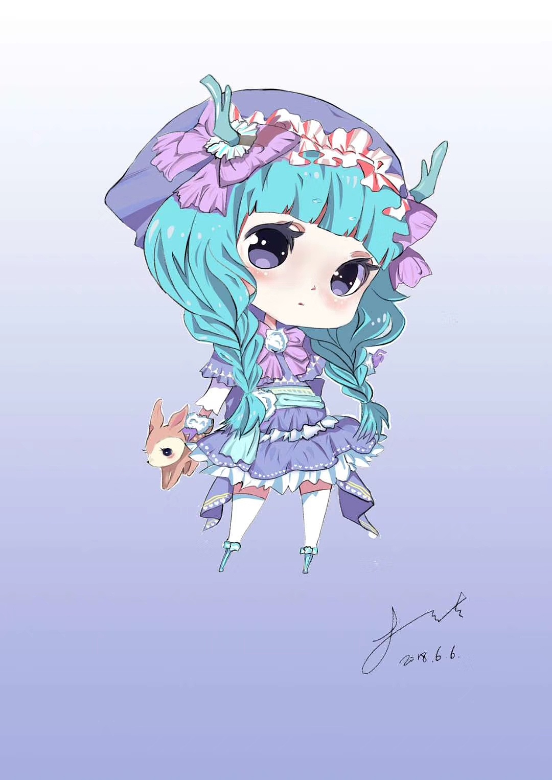 手绘q版萝莉女孩|动漫|单幅漫画|大李gaigelee - 临摹作品 - 站酷